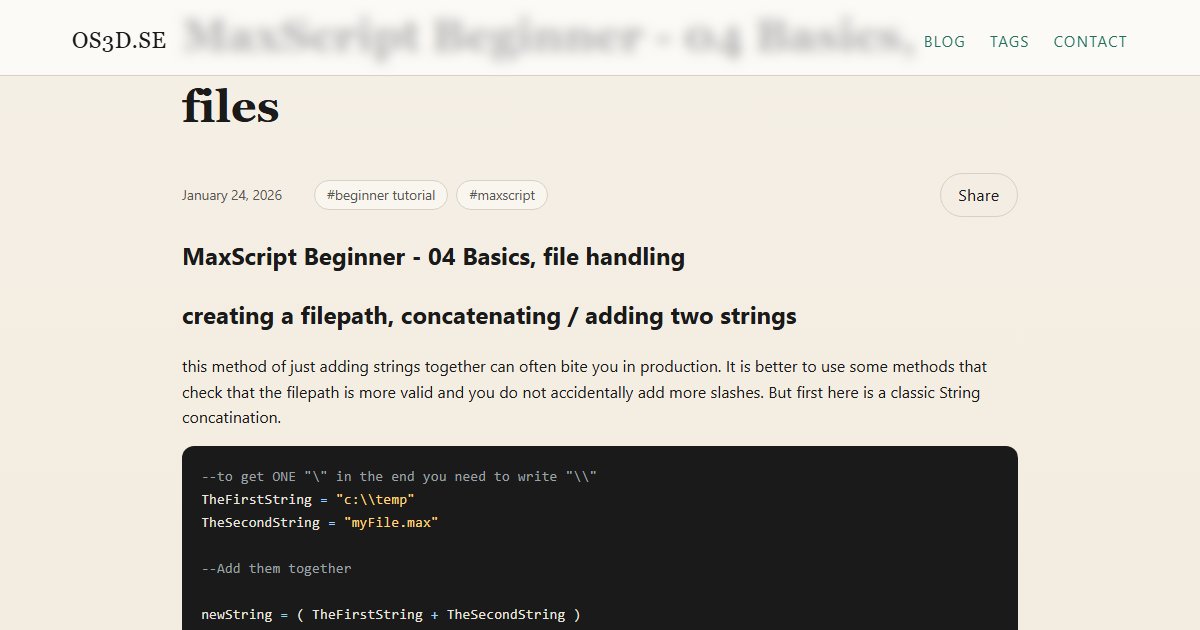 Preview of MaxScript Beginner - 04 Basics, files